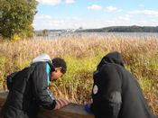 Students visiting Dyke Marsh